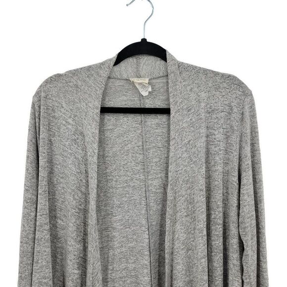Caution To The Wind Gray Long Sleeve Cardigan S Open Waterfall Space Dye Light - Picture 5 of 9